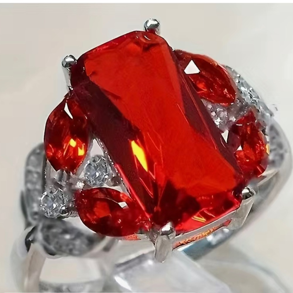 Elegant Inlaid  Zirconia Fred ring size 9